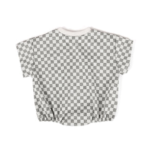 Checkered Oversized T-Shirt Romper